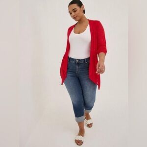 Torrid Slub Cardigan Drape Front Sweater 1X